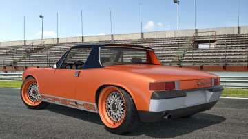 обоя автомобили, 3д, 1970, porsche, 914