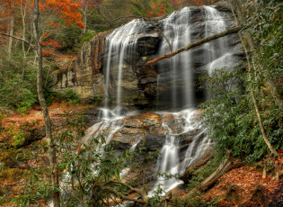 Картинка природа водопады лес водопад река