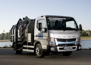 Картинка автомобили мусоровозы fe7 eco hybrid canter 7c15 fuso mitsubishi
