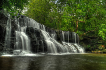 Картинка природа водопады водопад река лес