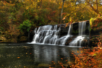 Картинка природа водопады лес водопад река