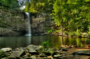 Картинка природа водопады водопад река лес