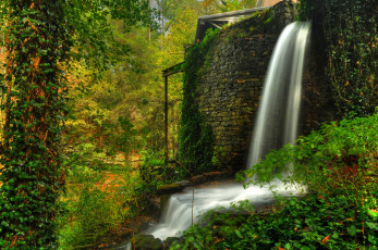 Картинка природа водопады водопад река лес