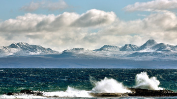 Картинка природа моря океаны брызги горы