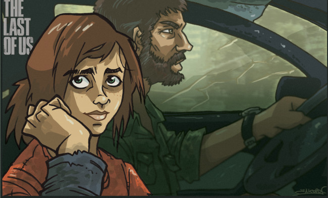Обои картинки фото видео игры, the last of us, last, the, арт, элли, джоэл, экшен, игра, us, of