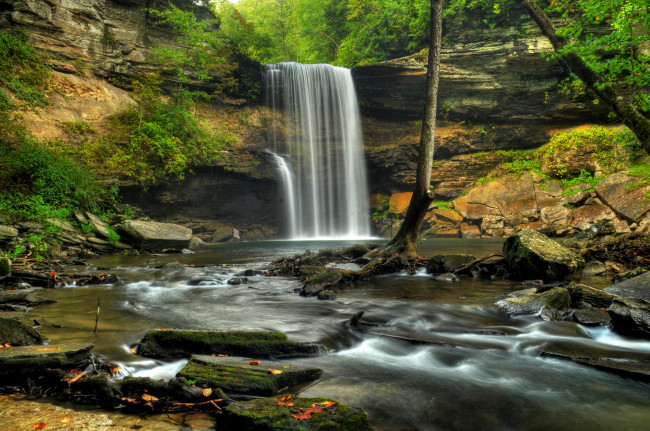 Обои картинки фото природа, водопады, водопад, река, лес
