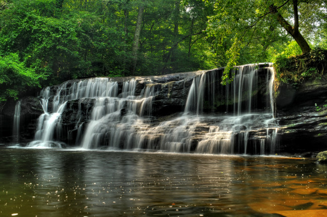 Обои картинки фото природа, водопады, водопад, река, лес