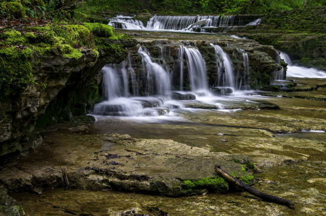 Обои картинки фото природа, водопады, водопад, река, лес