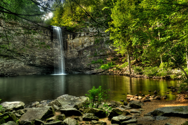 Обои картинки фото природа, водопады, водопад, река, лес