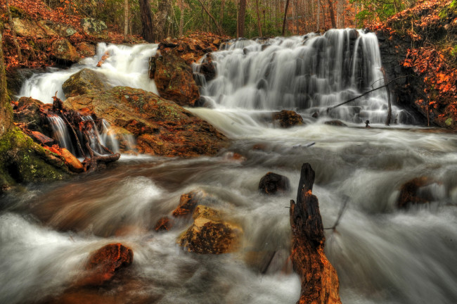 Обои картинки фото природа, водопады, водопад, река, лес
