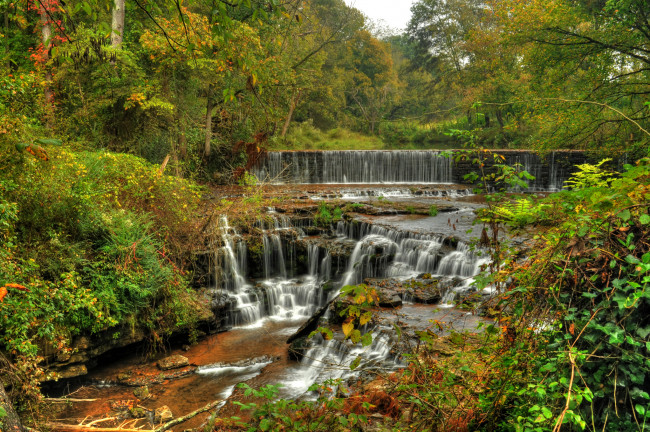 Обои картинки фото природа, водопады, водопад, река, лес