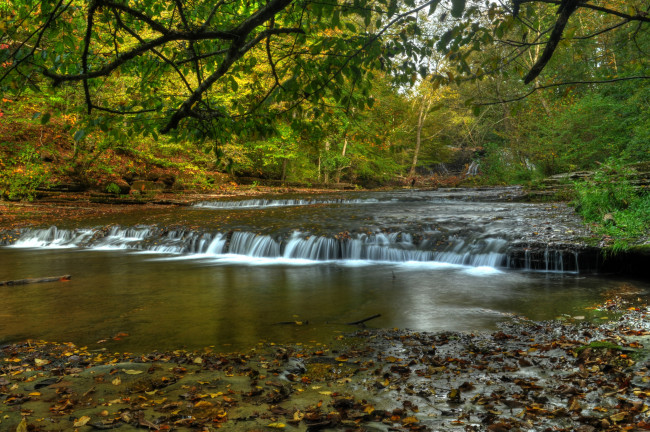 Обои картинки фото природа, водопады, водопад, река, лес