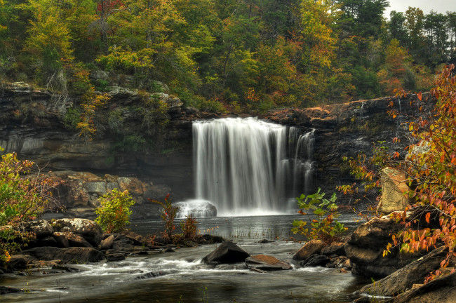 Обои картинки фото природа, водопады, водопад, река, лес