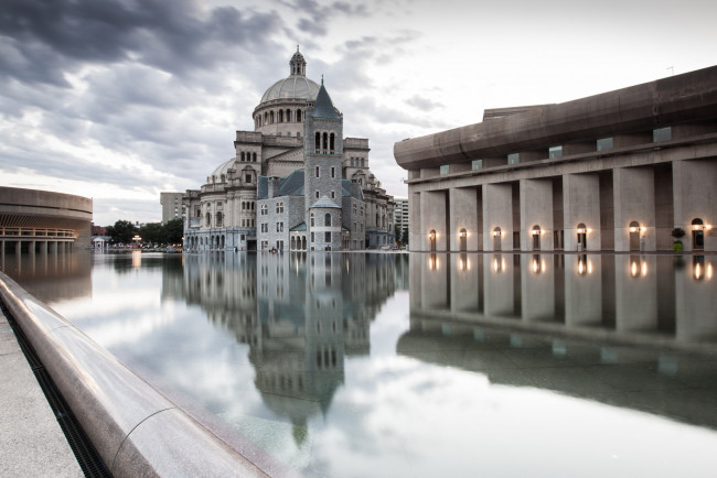 Обои картинки фото boston christian science center, города, бостон , сша, водоем, здания