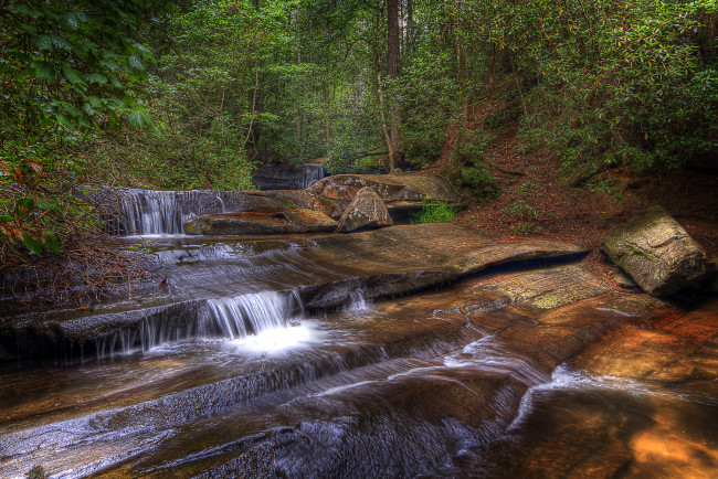 Обои картинки фото природа, водопады, водопад, река, лес