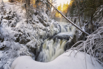 Картинка природа водопады река лес водопад