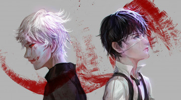 Картинка аниме tokyo+ghoul боль седой повязка кровавые слезы монстр ken kaneki tokyo ghoul