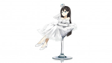 Картинка аниме unknown +другое девушка бокал белый levi9452 арт фон