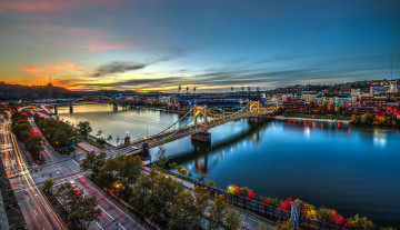 Картинка pittsburgh города питтсбург+ сша мосты река