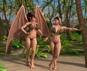 обоя 3д графика, существа , creatures, эльфийка, взгляд, фон