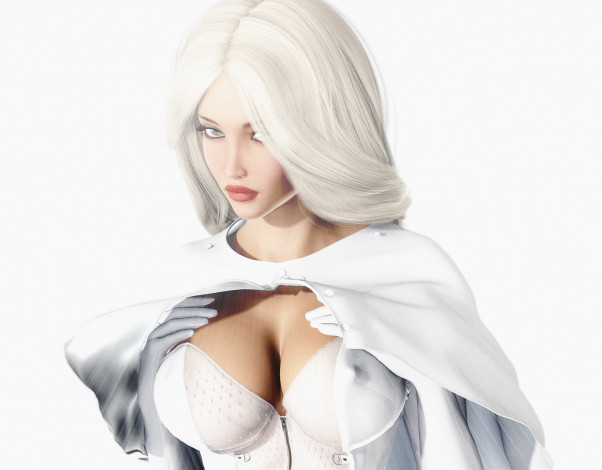 Обои картинки фото 3д графика, фантазия , fantasy, девушка, фон, взгляд