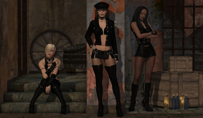 Обои картинки фото 3д графика, люди , people, фон, взгляд, девушки