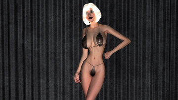 Картинка 3д+графика люди+ people девушка фон купальник