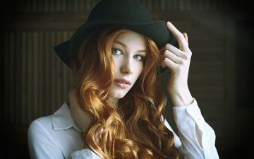 Картинка anastasia+zhilina девушки анастасия+жилина anastasia zhilina шляпа портрет анастасия жилина девушка модель стройная сексуальная секси рыжеволосая поза фотосессия фигура