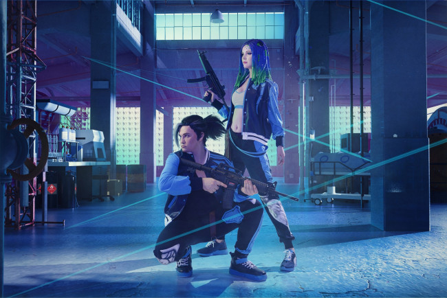 Обои картинки фото ксана станкевич, разное, мужчина женщина, образы, костюмы, оружие, технологии