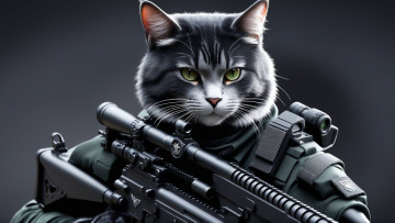 Картинка 3д+графика армия+ military нейросети графика нейроарт ai art нейронные сети рисунки нейро искусство кот