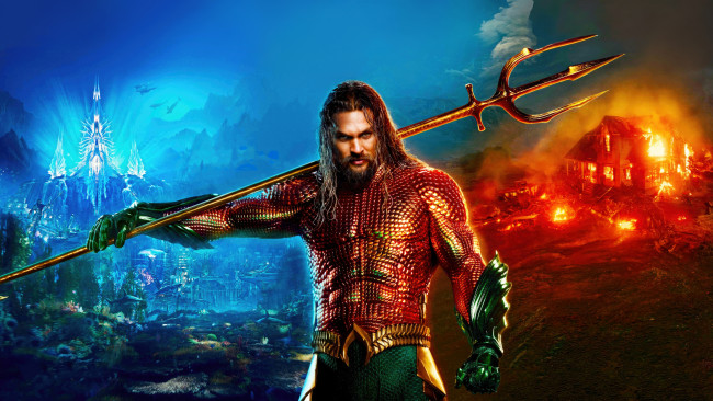 Обои картинки фото aquaman and the lost kingdom ,  2023 , кино фильмы, aquaman and the lost kingdom, аквамен, и, потерянное, царство, фантастика, фэнтези, боевик, джейсон, момоа, jason, momoa, международный, постер