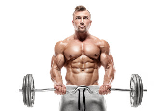 Картинка спорт body+building бодибилдинг мужчины штанга тренировка прeсс руки