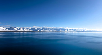 обоя природа, побережье, небо, горы, снег, берег, море