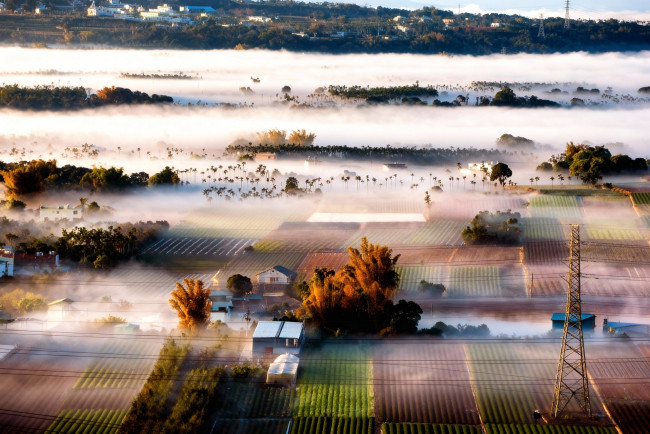 Обои картинки фото города, - панорамы, пейзаж, туман