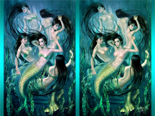 Картинка русалки найди отличий фэнтези