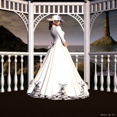 Картинка 3д графика people люди беседка девушка