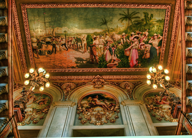 Обои картинки фото интерьер, убранство, роспись, храма, националь, театр