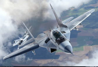 Картинка миг 29 авиация 3д рисованые graphic полет истребитель