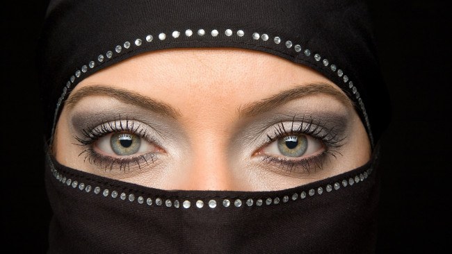 Обои картинки фото разное, глаза, чадра