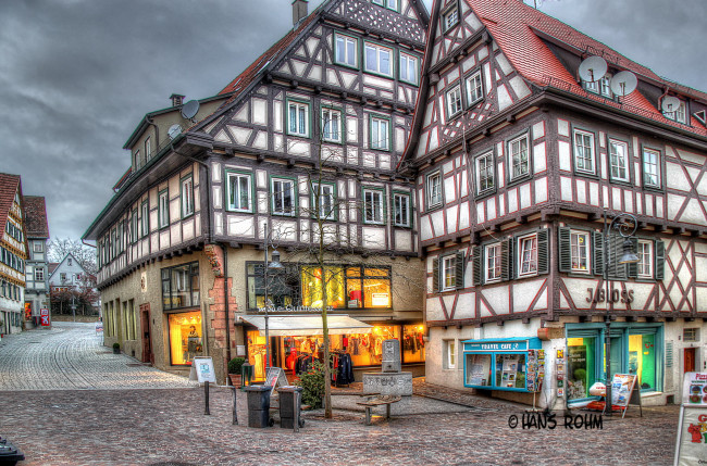 Обои картинки фото германия, вайблинген, города, здания, дома, улица, цветы