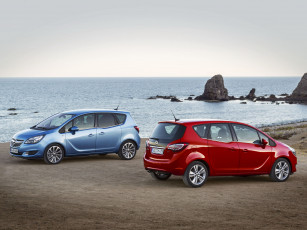 обоя автомобили, opel, meriva, b, 2014, красный