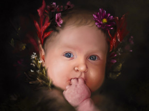 Картинка gianna+ragagnin фэнтези эльфы ребёнок эльф gianna ragagnin цветы