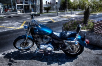 Картинка harley-davidson разное компьютерный+дизайн байк улица