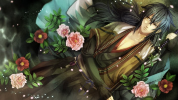 Картинка аниме hakuoki катана юката парень