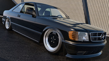 обоя автомобили, 3д, benz, sec, amg, mercedes, 560, 1991