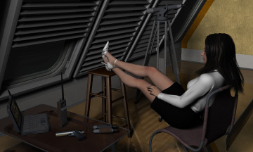 Картинка 3д+графика fantasy+ фантазия scarlet девушка туфли