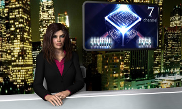 Картинка 3д+графика fantasy+ фантазия scarlet студия город девушка