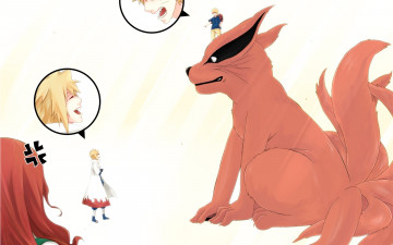 Картинка аниме naruto девятихвостый наруто минато лис