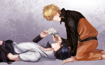 Картинка аниме naruto ромашки саске наруто