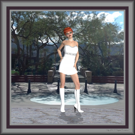 Обои картинки фото 3д графика, people , люди, рыжая, взгляд, девушка